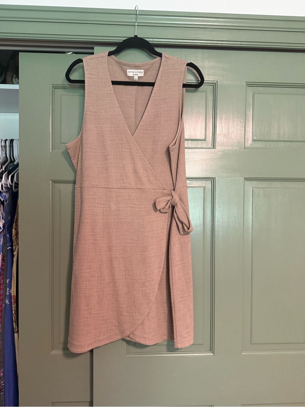 Madewell Sleeveless Wrap Dress in Tan